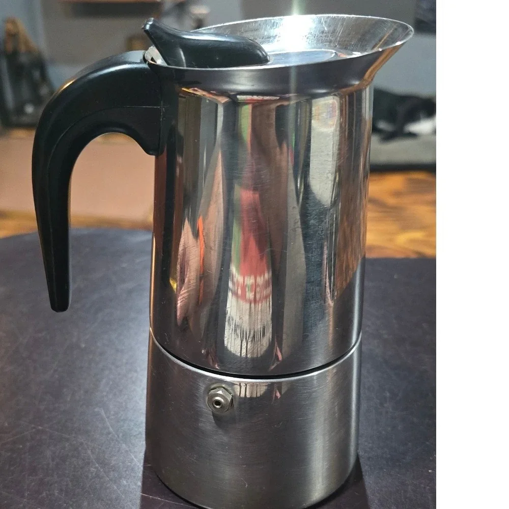 GB Guido Bergna Italy 18/10 Stainless Steel Stovetop Espresso Moka PotMaker 2cup